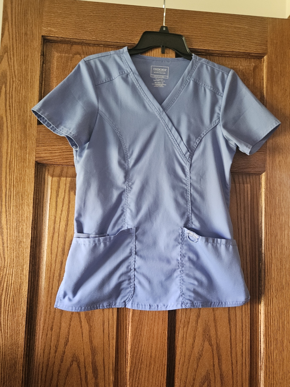 Cherokee Blue V-Neck Women’s Scrub Top